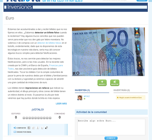 Ficha de un producto en Actibva